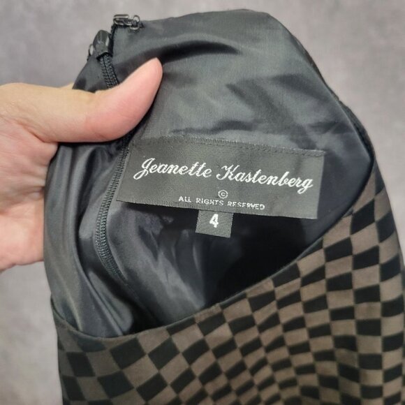 Vintage Jeanette Kastenberg Checkerboard Print Y2K Mini Dress Size 2 - Picture 5 of 12